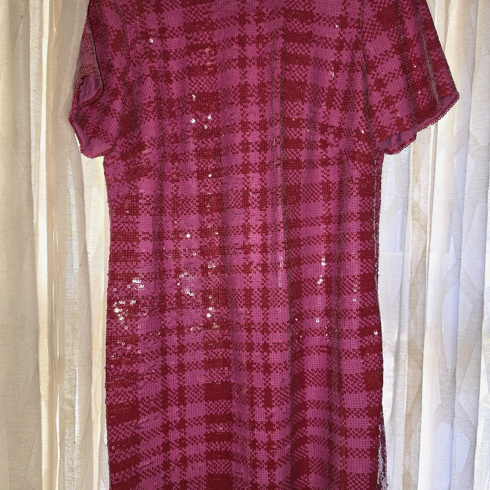 Maeve Red Sequin Buttoned Mini Dress